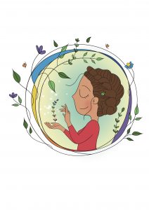 Logo naturopathe illustratrice outils bien etre eft fleur de bach energeticien