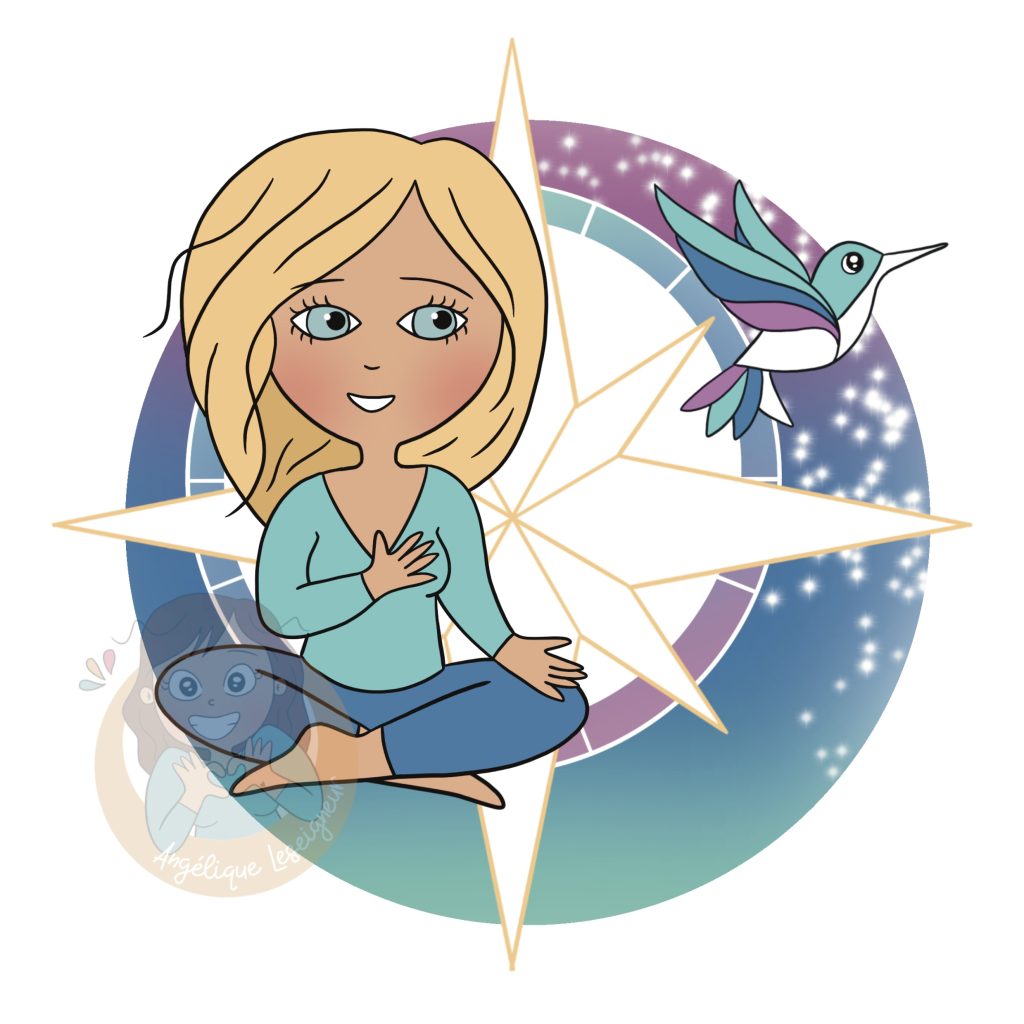 Logo illustration mascotte avatar illustratrice bien-être