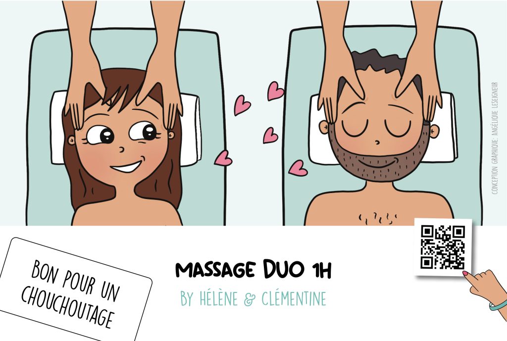 Bon cadeau massage duo illustration rouen